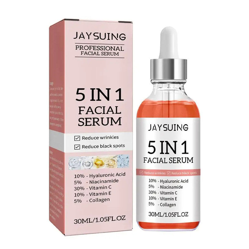 5 In 1 Anti Aging Vitamin C Face Serum with Hyaluronic Acid & Collagen – Firming, Moisturizing & Brightening