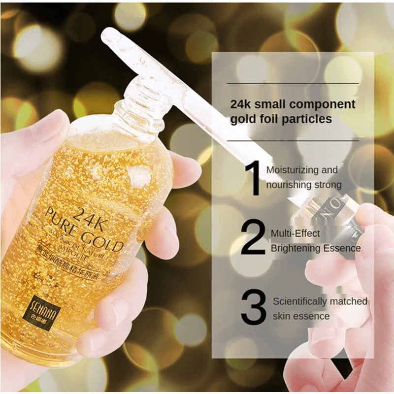 GoldenGlow 24K Hyaluronic Acid Facial Serum with Niacinamide for Brightening and Firming
