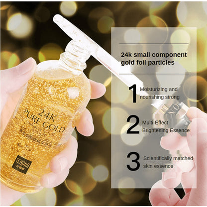 GoldenGlow 24K Hyaluronic Acid Facial Serum with Niacinamide for Brightening and Firming