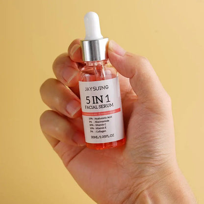 5 In 1 Anti Aging Vitamin C Face Serum with Hyaluronic Acid & Collagen – Firming, Moisturizing & Brightening
