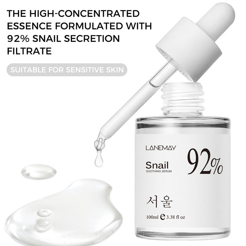 100ml 92% Snail Soothing Facial Essence – Multi-in-One Skin Care Serum for Hydrating & Moisturizing Dry Skin