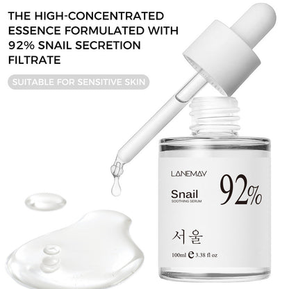 100ml 92% Snail Soothing Facial Essence – Multi-in-One Skin Care Serum for Hydrating & Moisturizing Dry Skin