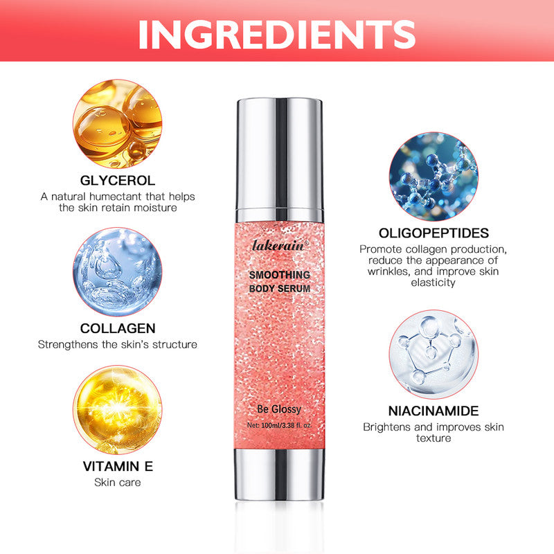 Glossy Body Serum for Wrinkles Smoothing, Hydrating Nourishing Repair, Body Serum Hyaluronic Acid, Skin Booster