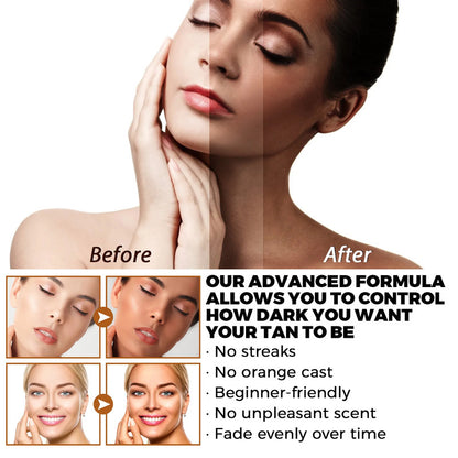 Premium Self Tanning Drops, Sunless Skin Tanning Oil for Face & Body, Natural Indoor Tan Lotion for a Dark, Sexy Glow