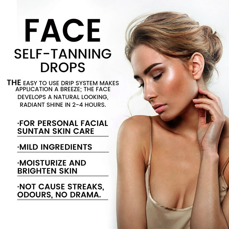 Premium Self Tanning Drops, Sunless Skin Tanning Oil for Face & Body, Natural Indoor Tan Lotion for a Dark, Sexy Glow