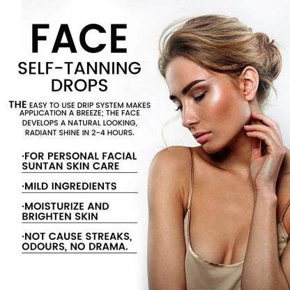Premium Self Tanning Drops, Sunless Skin Tanning Oil for Face & Body, Natural Indoor Tan Lotion for a Dark, Sexy Glow