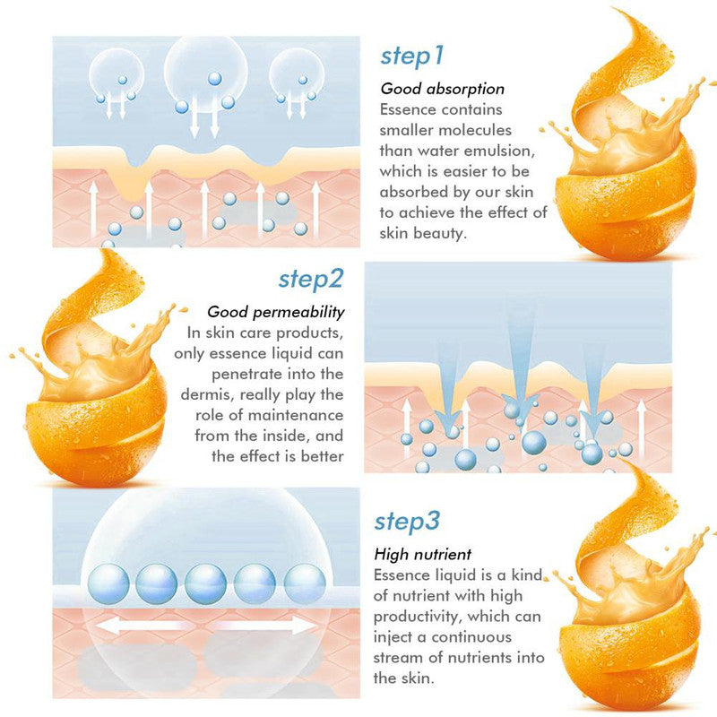 Vitamin C Facial Serum Brighten Skin Lighten Spots Hyaluronic Acid Face Essence Skin Care Products