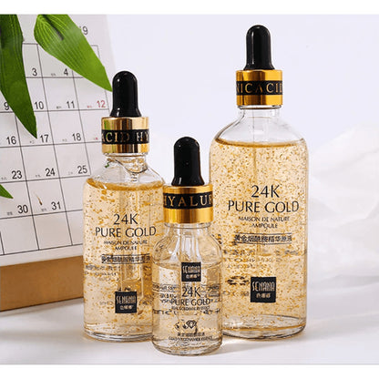 GoldenGlow 24K Hyaluronic Acid Facial Serum with Niacinamide for Brightening and Firming