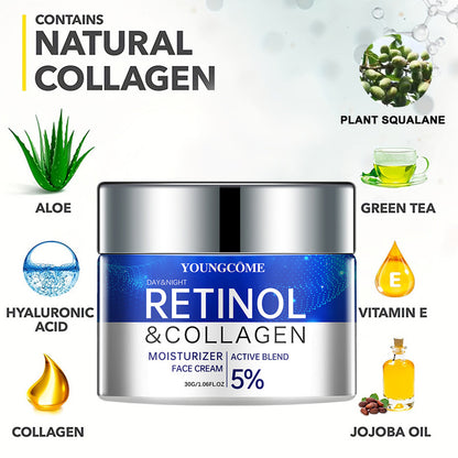 Retinol & Collagen Firming Cream Serum, Repairs Skin, Increases Elasticity, Deep Hydration for Radiant Glow