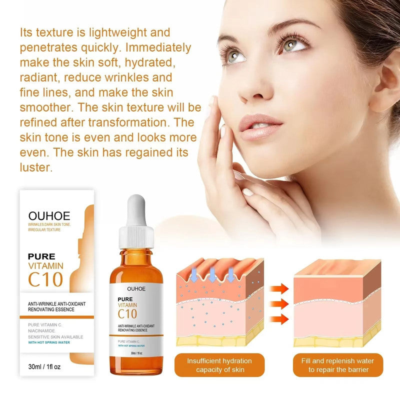 Vitamin C Wrinkle Remover Face Serum – Lifting, Firming, and Anti-Aging Essence for Fine Lines and Skin Nourishment
