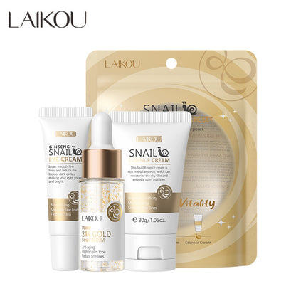 LAIKOU 24K Golden Vitamin C Sakura Skin Care Set, Face Cream, Serum, Eye Cream for Moisturizing & Anti-Wrinkles