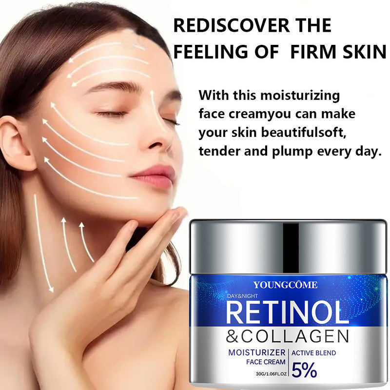 Retinol & Collagen Firming Cream Serum, Repairs Skin, Increases Elasticity, Deep Hydration for Radiant Glow
